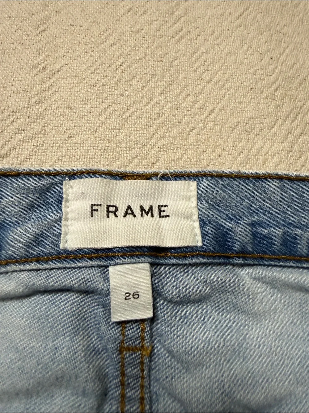 FRAME Le Jane Crop Distressed Jeans 26 Light Blue Wide Leg Boho Coastal - Picture 8 of 12